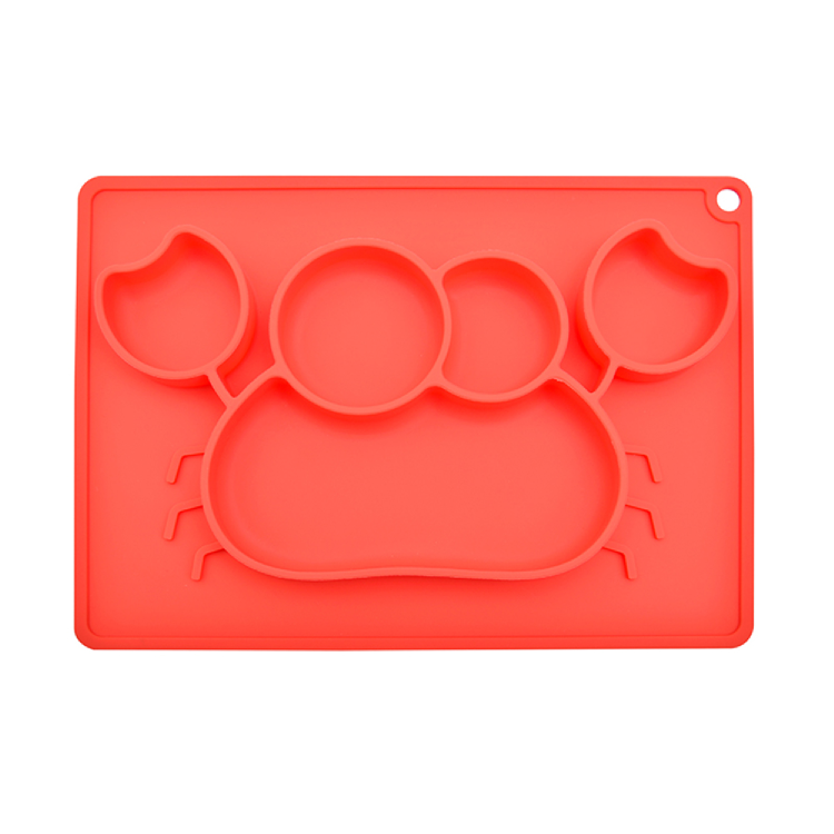 【EXPECT】兒童矽膠餐盤(螃蟹款紅色)
